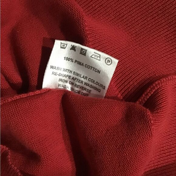 BARBOUR MEN’S 100% PIMA COTTON RED V- NECK SWEATER M - Picture 8 of 11